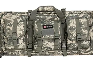 GPS Bags DRC36ACU Double Rifle Case 36" A-TACS AU 600D Polyester w/ 2 Padded Pistol Sleeves MOLLE Webbing & Lockable Zippers