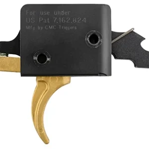 CMC Triggers 91501GF Drop-In Gold Finger Single-Stage Curved Trigger with 3-3.50 lbs Draw Weight & Gold Finish for AR-15,AR-10 Ambidextrous