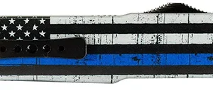 Templar Knife LABTB52 Premium Lightweight Large 3.50" OTF Tanto Part Serrated Black Oxide Stonewashed Powdered D2 Steel Blade 5.25" Black & White w/Blue Line Anodized Aluminum Handle