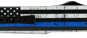 Templar Knife SABTB32 Premium Lightweight Small 3" Fixed OTF Drop Point Plain Black Oxide Stonewashed Powdered D2 Steel Blade/4.50" Black & White w/Blue Line Anodized Aluminum Handle