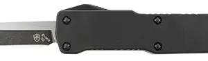 Templar Knife CABR321 Premium Lightweight Micro 1.85" OTF Drop Point Plain Black Oxide Stonewashed Powdered D2 Steel Blade/3.50" Black Rubber/Aluminum Handle Features California Legal