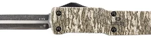 Templar Knife MZMOB121 Premium Weighted Slim 3.16" OTF Dagger Plain Black Oxide Stonewashed Powdered D2 Steel Blade/4.93" Mossy Oak Bottomland Aluminum Zinc Alloy Handle