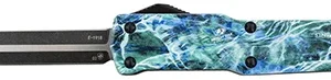 Templar Knife MZMOS121 Premium Weighted Slim 3.16" OTF Dagger Plain Black Oxide Stonewashed Powdered D2 Steel Blade/4.93" Mossy Oak Seafoam Aluminum Zinc Alloy Handle