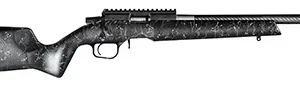 Christensen Arms 8011201400 Ranger  Full Size 17 HMR 9+1, 18" Black Carbon Fiber Threaded Barrel, Black Anodized Aluminum Receiver, Black w/Gray Webbing Fixed w/Aluminum Pillars Stock