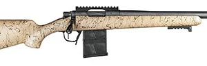 Christensen Arms 8010612200 Ridgeline Scout Full Size 223 Rem 4+1, 16" Black Nitride Steel Threaded Barrel, Black Nitride Aluminum Receiver, Tan w/Black Webbing Fixed Sporter Stock