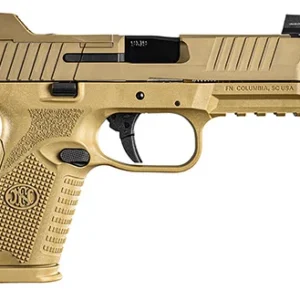FN 66100746 509MT  9mm Luger 10+1, 4.50" Black Target Crown/Threaded Steel Barrel, Flat Dark Earth Optic Cut/Serrated Steel Slide, Flat Dark Earth Polymer Frame w/Picatinny Rail, Ambidextrous