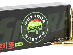 Sierra A937532 Outdoor Master  223 Rem 55 gr Hollow Point Boat Tail 20 Per Box/ 10 Case
