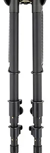 Harris Bipods S-25CP Swivel 25C Picatinny, 13.50-27", Black Steel/Aluminum, Rubber Feet