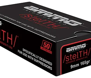 Ammo Inc 9165TMCSTL stelTH  9mm Luger 165 gr Total Metal Case 50 Per Box/ 20 Case