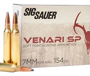 Sig Sauer V7MMSP15420 Venari  7mm Rem Mag 154 gr Soft Point 20 Per Box/ 10 Case