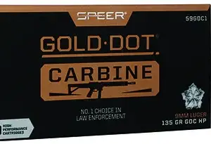Speer 59GDC1 Gold Dot  9mmLuger 135gr Hollow Point 50 Per Box/20 Case