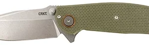 CRKT 2471 Butte  3.36" Folding Plain Stonewashed D2 Steel Blade/OD Green G10 Handle Includes Pocket Clip