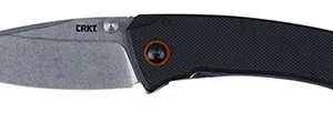 CRKT 2522 Tuna  Compact 2.73" Plain Stonewashed 8Cr13MoV SS Blade, Black G10/SS Handle, Includes Pocket Clip