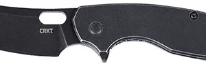 CRKT 5315KS Pilar  Large 2.67" Folding Plain Black Stonewashed 8Cr13MoV SS Blade/Black Stainless Steel Handle Includes Pocket Clip