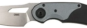 CRKT 5410 Attaboy  2.73" Folding Drop Point Plain Stonewashed D2 Steel Blade/Black/Silver GRN Handle Includes Pocket Clip