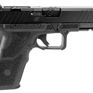ZEV OZ9SDUTYSS OZ9 Duty Standard 9mm Luger 15+1 4.50", Black, Serrated Stainless Steel Slide with Optic Cut, Polymer Frame with Picatinny Rail, Fiber Optic Combat Sights