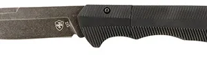 Templar Knife AAABK321 Auto Assist  3.50" Folding Tanto Part Serrated Black Oxide Stonewashed Powder Coated D2 Steel Blade/4.25" Aged Aluminum Handle