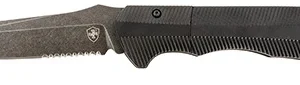 Templar Knife AAABK521 Auto Assist  3.50" Folding Tanto Part Serrated Black Oxide Stonewashed Powder Coated D2 Steel Blade/ 4.25" Aged Aluminum Handle