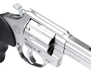 Rossi 2RM649 RM64  357 Mag 6 Shot 4" Matte Stainless Steel Barrel, Cylinder & Frame Textured Black Rubber Grip