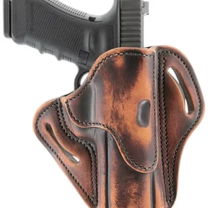 1791 Gunleather ORBH24VTGR BH2.4 Optic Ready OWB Size 2.4 Vintage Leather Belt Slide Fits Walther PPQ/Sig P320/Springfield XD-M Right Hand