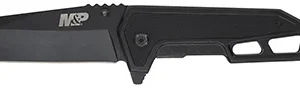Smith & Wesson Knives 1160826 M&P Body Guard Folding Plain Black 8Cr13MoV SS Blade 5.26" Black Steel/G10 Handle Includes Pocket Clip