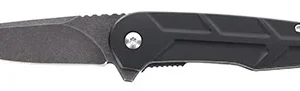 Schrade 1159329 Reckon  3.25" Folding Drop Point Plain Dark Stonewash D2 Steel Blade 4.40" Black Aluminum Handle
