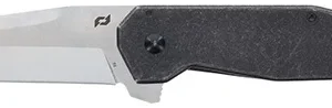 Schrade 1136251 Slyte  3" Folding Plain Satin D2 Steel Blade 4.50" Dark Stonewash Stainless Steel Handle