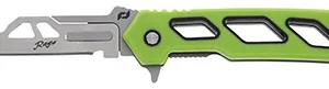 Schrade 1197646 Isolate Enrage 8 3" Scalpel Plain Satin 420A Steel Blade, Green Non-Slip Carbon Fiber Handle, Includes Blade Removal Tool/Case/Sheath/