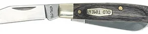 Old Timer 1149100 Heritage Series Middleman 340T 2" 2.40" 1.70" Folding Clip/Sheepsfoot/Pen D2 Steel Blade 3.70" Black Wood Laminate Handle