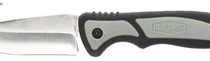 Old Timer 1137138 Trail Boss  3.70" Fixed Gut Hook Plain Stainless Steel Blade, TPE Handle Includes Sheath