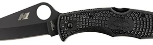 Spyderco C91PBBK2 Pacific Salt 2 3.78" Folding Drop Point Plain Black H2 Steel Blade/ Black Textured FRN Handle