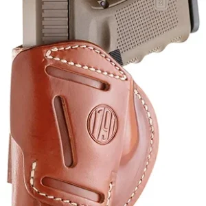 1791 Gunleather 4WH6CBRR 4-Way  IWB/OWB Size 06 Classic Brown Leather Belt Clip Compatible w/ Glock 17/Ruger American Pistol Ambidextrous