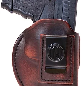 1791 Gunleather 4WH6VTGR 4-Way  IWB/OWB Size 06 Black Leather Belt Clip Compatible w/Glock 21/Walther PDP Ambidextrous