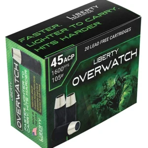 Liberty Ammunition LAOW451051600 OverWatch  45 ACP 105 gr Open Cavity Design 20 Per Box/ 50 Case