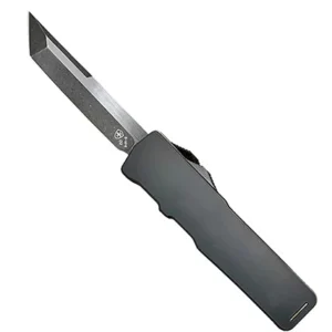 Templar Knife XSBR221 Excalibur  Small 3" OTF Tanto Plain Black Oxide Stonewashed Powder Coated D2 Steel Blade/4.50" Black Aluminum/Rubber Handle Includes Pocket Clip