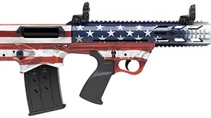 Gforce Arms GFY1USA GFY-1  12 Gauge 3" 5+1 18.50", Red, White & Blue American Flag, Bullpup with Pistol Grip Stock, Picatinny Rail with Flip Up Sights