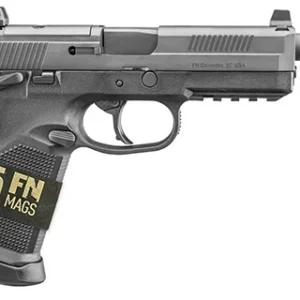 FN 66101633 FNX Tactical Bundle 45 ACP 10+1 5.30" Black Steel Threaded Barrel, Black Serrated Stainless Steel Slide, Black Polymer Frame w/Picatinny Rail, Ambidextrous, 5 Magazines