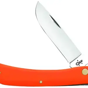 Case 80512 Sod Buster  3.30" Folding Skinner Plain Mirror Polished Tru-Sharp SS Blade, Smooth Orange Synthetic Handle