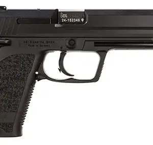 HK 81000362 USP Expert V1 9mm Luger Caliber with 5.20" Barrel, 10+1 Capacity, Overall Black Finish, Serrated Trigger Guard Frame, Serrated Steel Slide & Polymer Grip Includes 2 Mags