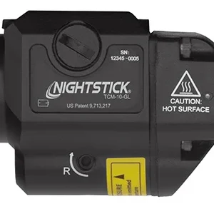 Nightstick TCM10GL Compact Weapon-Mounted Light with Green Laser  Black Anodized 650 Lumens White Light