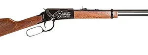 Rossi RL22181WDEN19 Rio Bravo  Full Size 22 LR 15+1 18" Polished Black Steel Barrel, Polished Black w/July 4 Eagle Engraving Aluminum Receiver, Fixed German Beechwood Wood Stock