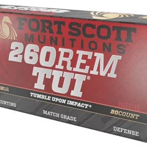 Fort Scott Munitions 260123SCV2 Tumble Upon Impact (TUI)  260 Rem 123 gr Solid Copper Spun 20 Per Box/ 25 Case