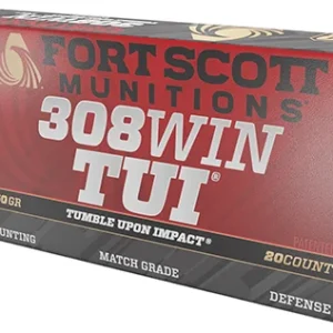Fort Scott Munitions 308150SCV2 Tumble Upon Impact (TUI) Rifle 308 Win 150 gr Solid Copper Spun 20 Per Box/ 10 Case