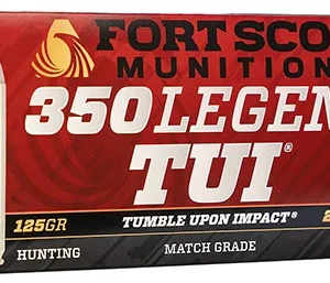 Fort Scott Munitions 350125SCV Tumble Upon Impact (TUI) Rifle 350 Legend 125 gr Solid Copper Spun 20 Per Box/ 10 Case