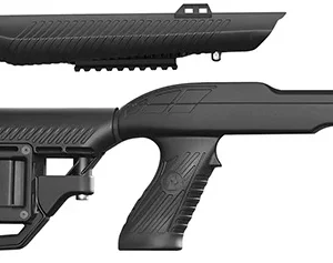 ADAPTIVE TACTICAL AT02020 Tac-Hammer RM4 Black Synthetic, Adjustable Stock with Magazine Compartments, Stowaway Accessory Rail, Fits Ruger 10/22 Takedown (Factory Tapered Barrel)