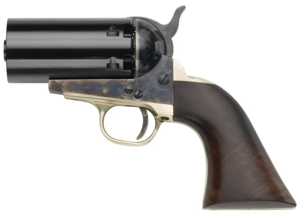 Pietta PF51PEPPER36 1851 Navy "Yank" Pepperbox 36 Cal 6rd Color Case Hardened Frame, Walnut Grip, No Barrel