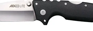 Cold Steel CSFLAD10T AD-10 Lite 3.50" Folding Tanto Plain Stonewashed AUS-10A SS Blade/Black Scales G10 Handle Includes Belt Clip