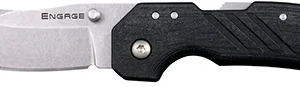 Cold Steel CSFL25DPLC Engage  2.50" Folding Clip Point Plain Stonewashed 4116 SS Blade/Black GFN Handle Includes Belt Clip