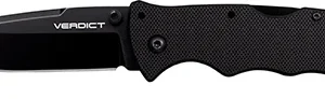 Cold Steel CSFLC3SP10A Verdict  3" Folding Spear Point Plain Black Matte AUS-10A SS Blade/Black G10 Handle Includes Belt Clip