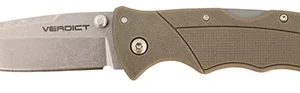 Cold Steel CSFLC3SPSSFDEZ Verdict  3" Folding Spear Point Plain Stonewashed 4116 SS Blade/Brown GFN Handle Includes Belt Clip
